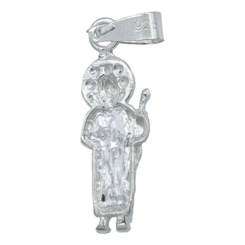 Collar San Judas Tadeo Chico Liso Plata Solida Ley 925
