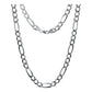 Cadena Figaro 3x1 Diamantada Hombre Plata 925 8 Mm X 60 Cm