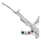 Dije Mediano Rifle Ak 47 Cuerno De Chivo Plata Solida S925