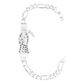 Pulsera Santa Muerte Zirconias Figaro 3x1 Plata 925 6 Mm Negro 6 Cm 21 Cm