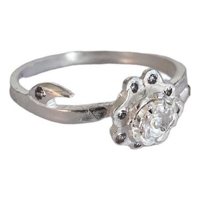 Anillo Flor Primavera Verano Regalo Promesa Solida 925