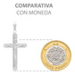Dije Cruz Tubular Diamantado Ajedrez Cristo Plata 925 4.5 Cm Plateado