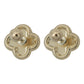 Broquel Trebol Zirconias Flor Corridos Tumbados Oro 10k 8 Mm