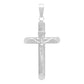 Dije Cruz Tubular Diamantado Ajedrez Cristo Plata 925 4.5 Cm Plateado