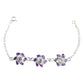Pulsera Flores Con Zirconias Amor Regalo Plata Ley 925