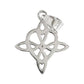 Dije Grande Nudo De Bruja Celta Corazon Liso Plata Ley 925
