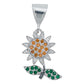 Dije Flor Primavera Zirconia Mujer Con Cadena Plata 925