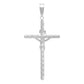 Dije Cruz Tubular Diamantado Ajedrez Cristo Plata 925 5.2 Cm Plateado