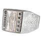 Anillo De Cuadro San Judas Tadeo Con Zirconias Plata Ley 925