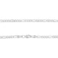 Cadena Figaro 3x1 Diamantada Unisex Plata 925 70 Cm X 4 Mm Plateado