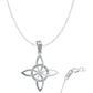 Collar Nudo De Bruja Celta Plano Zirconias Plata Ley S925