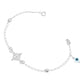 Pulsera Nudo De Bruja Bola Facetada Ojo Turco Plata 925 Blanco 18 Cm