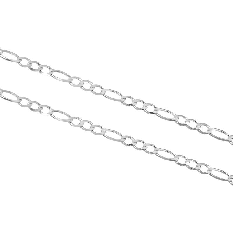 Pulsera Fígaro 3x1 Clásica Plata 925 Hombre Mujer 3 Mm - Plateado - 12 Cm