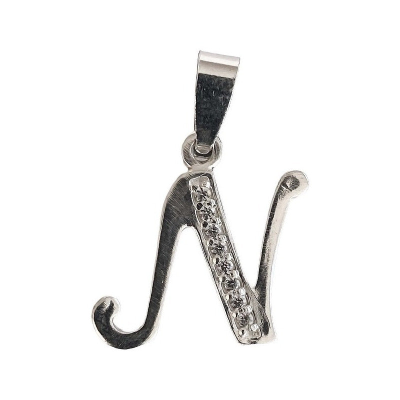 Dije Iniciales Abecedario Zirconias  Plata Solida Ley 925