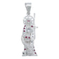 Dije Santa Muerte Rifle Calavera Zirconias Plata Ley 925