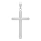 Dije Cruz Tubo Tubular Lisa Sencillo Hombre Plata .925 5 Cm Plateado