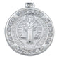 Dije Medalla Chica San Benito Doble Vista Zirconias Plata925