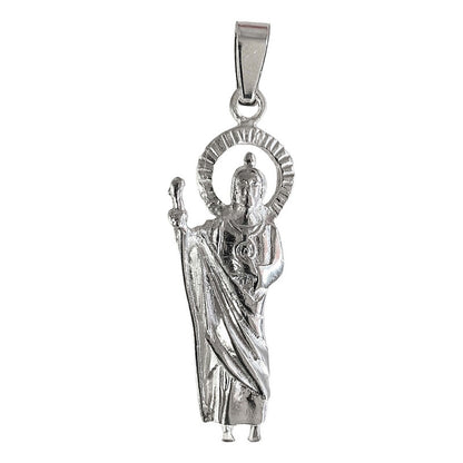 Dije Mediano San Judas 5.1 Cm Liso De Plata Ley 925