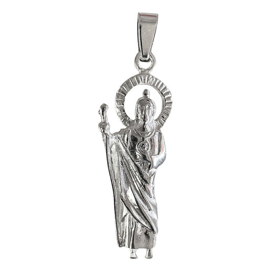 Dije Mediano San Judas 5.1 Cm Liso De Plata Ley 925