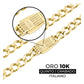 Pulsera Cubana Oro 10k Zirconias Caballero 21 Cm X 6 Mm 7.2g Amarillo 6 Cm 21 Cm