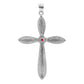 Dije Cruz Grande Rodizada De Plata Ley 925 Con Zirconia 6 Cm Rojo
