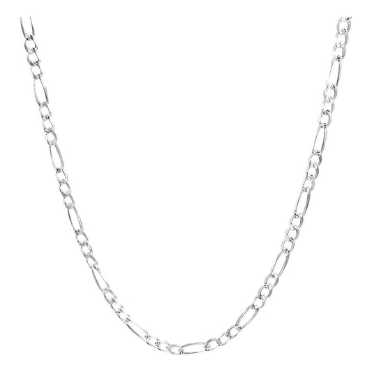 Cadena Figaro 3x1 Diamantada Hombre Plata 925 65 Cm X 5 Mm Plateado