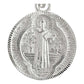 Medalla Doble Vista Diamantada San Benito Plata 925 2.4 Cm