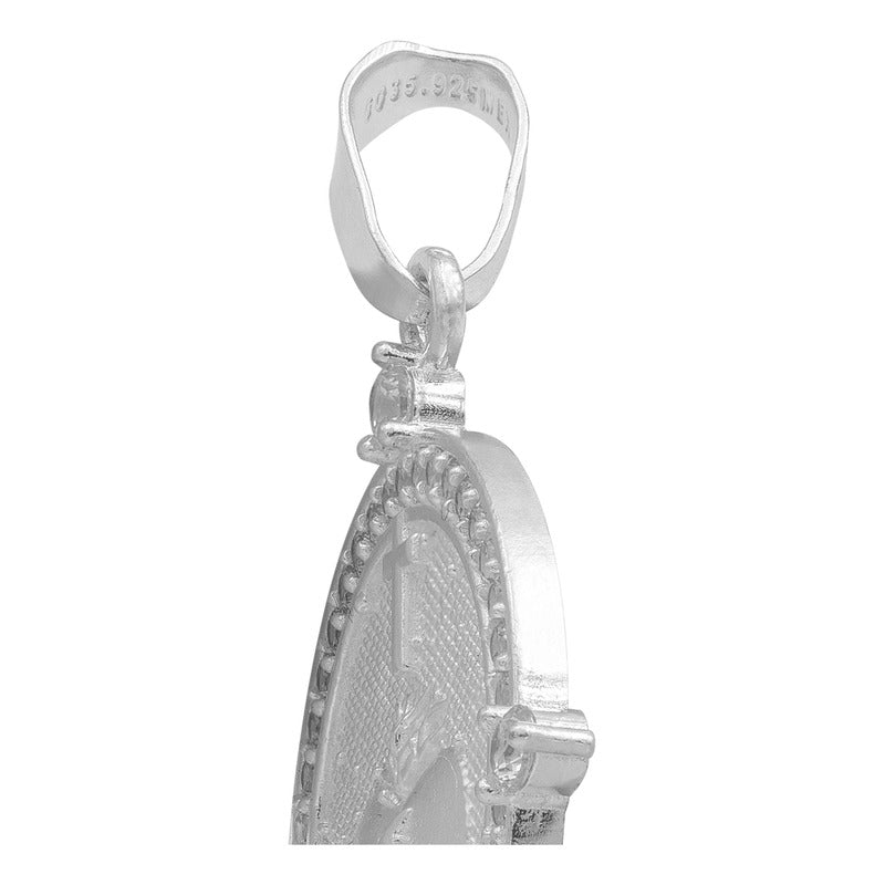 Dije Sagrado Corazón Jesus Cruz Zirconias Unisex Plata 925