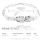 Pulsera Santa Muerte Zirconias Figaro 3x1 Plata 925 6 Mm Negro 6 Cm 21 Cm