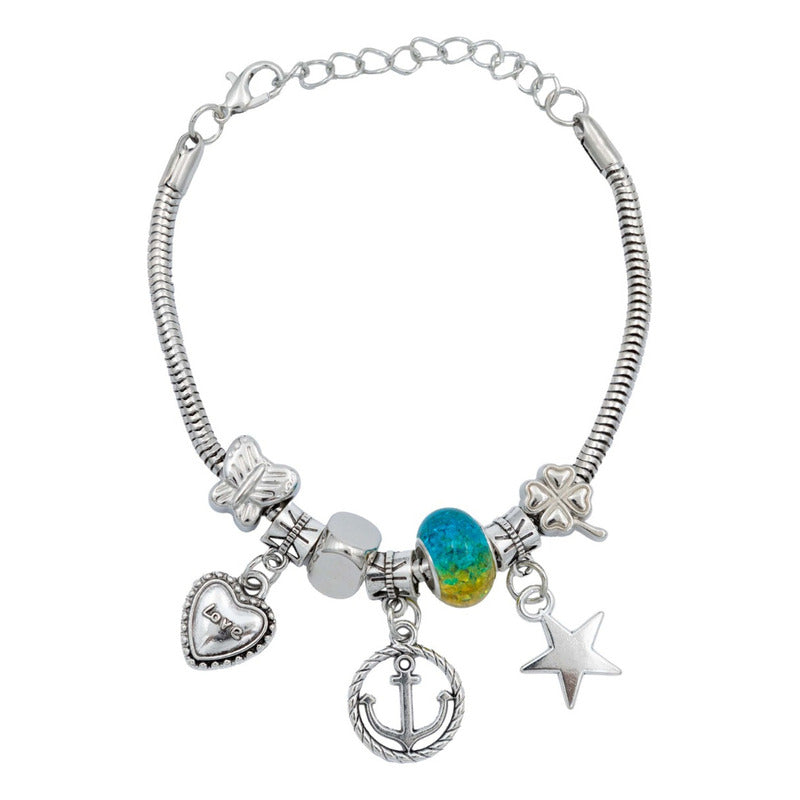 Pack 3 Pulseras Ajustable Charms Cadena Serpiente Mujer