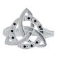 Anillo Diamntado Triqueta Celta Zirconias Plata Ley 925