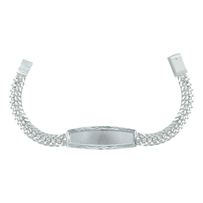 Esclava Doble Cubana Placa Diam Adolescente Plata Maciza 925
