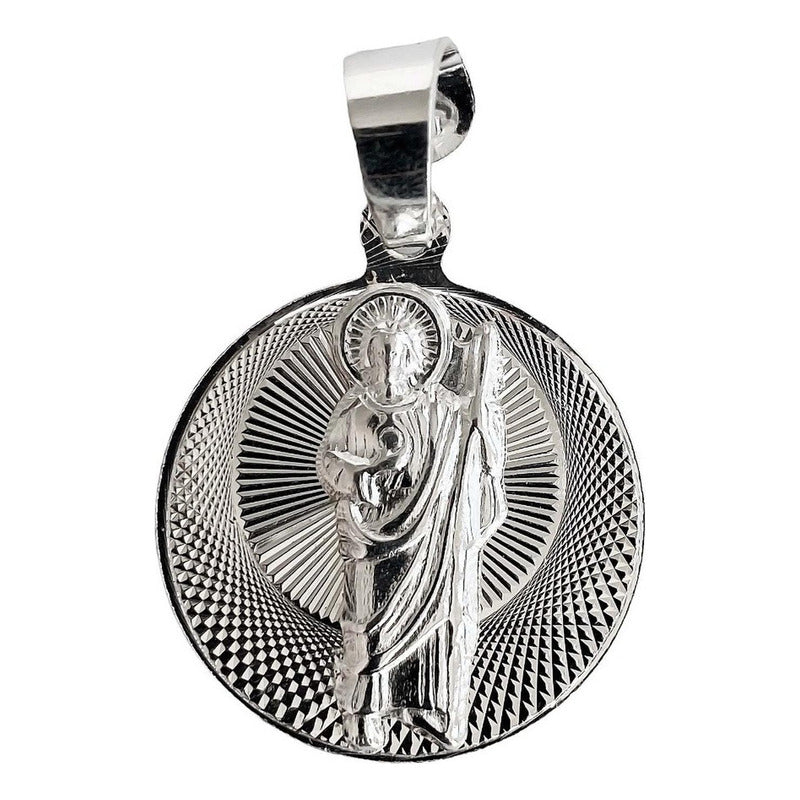 Medalla Con Doble Vista San Judas Virgen Guadalupe Plata 925