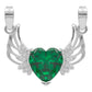 Dije Corazón Alas Zirconias Amor Mujer Mamá Regalo Plata 925