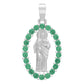 Dije San Judas Liso Borde Zirconias Unisex Plata 925 2.7 Cm