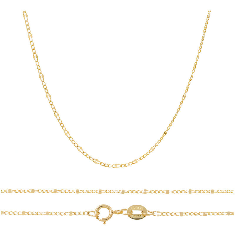 Cadena Granito Fígaro Mujer Regalo Oro 10k 45 Cm X 1 Mm 1.1g - Amarillo