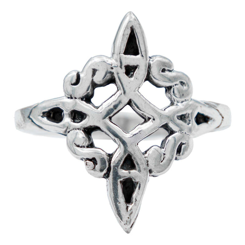 Anillo Nudo Bruja Amuleto Celta Pavonado Artesanal Plata925