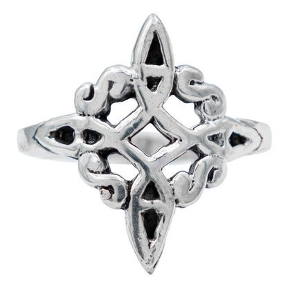Anillo Nudo Bruja Amuleto Celta Pavonado Artesanal Plata925