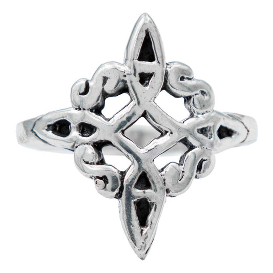Anillo Nudo Bruja Amuleto Celta Pavonado Artesanal Plata925