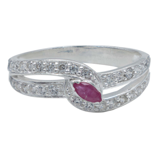 Anillo Promesa Compromiso Plata Fina 925 Rubi Certificado