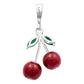 Joyaris Dije Cadena Cereza Plata .925 Mujer Rojo Verde 33mm Plateado
