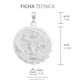 Dije Medalla Diamantado Redondo San Judas Plata 925 2.3 Cm