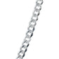Cadena Cubana Gruesa Diamantada Plata 925 Hombre 80 Cm X 7mm