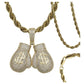 Dije Hombre Guantes Box Dinero + Cadena Regalo Chapa Oro 14k
