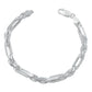 Pulsera Gruesa Torsal Figaro Hombre Plata Italy 925 6 Mm