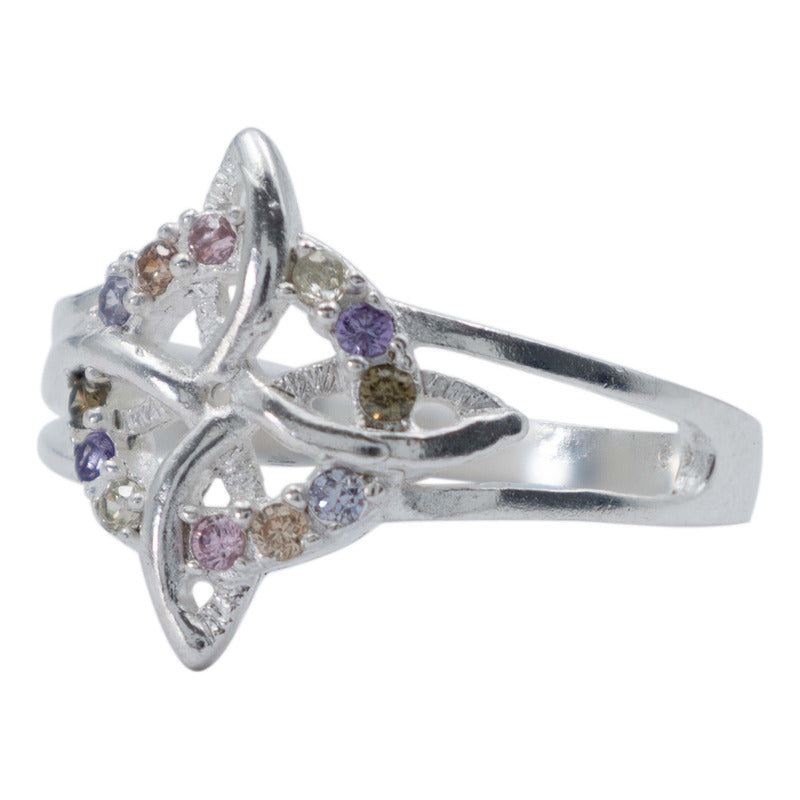 Anillo Nudo De Bruja Celta Zirconias Mujer Regalo Plata S925