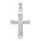 Dije Cruz Tubular De Plata Ley .925 3.2 Cm Diamantado Zigzag Plateado