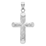 Dije Cruz Tubular De Plata Ley .925 3.2 Cm Diamantado Zigzag Plateado