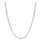 Cadena Figaro 3x1 Diamantada Unisex Plata S925 60 Cm X 4 Mm Plateado