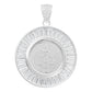 Dije Medalla San Benito Bisel Zirconias Baguette Plata 925 Blanco
